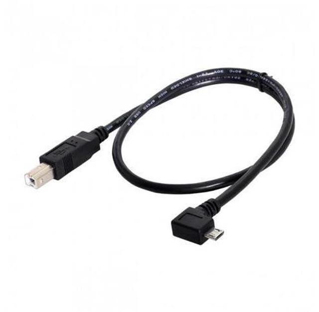 Alt view image 6 of 7 - HKCY U2-103-LE Left Angled 90 Degree Micro USB OTG to Standard B Type Printer Scanner Hard Disk Cable 60cm