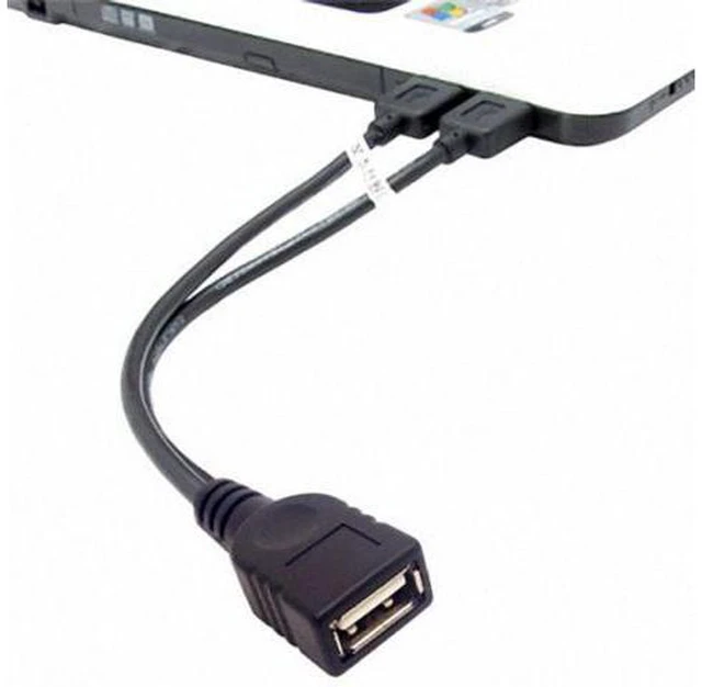 Alt view image 5 of 7 - SM Black USB 2.0 Female A to Dual A Male Extra Power Data Y Extension Cable for 2.5" Mobile Hard Disk