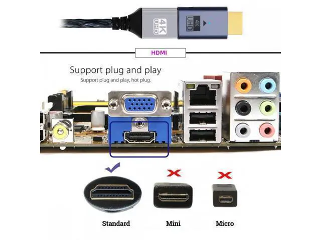 Alt view image 7 of 7 - Blue CY Virtual Display Adapter 4K HDMI 1.4 Male to Female Extension DDC EDID Dummy Plug Headless Ghost Display Emulator HDTV 4K@60Hz