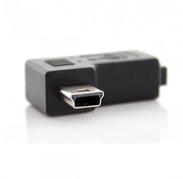 Alt view image 6 of 7 - SM Mini USB 2.0 5P Male to Female M to F Extension Adapter 90 Degree Left Angled