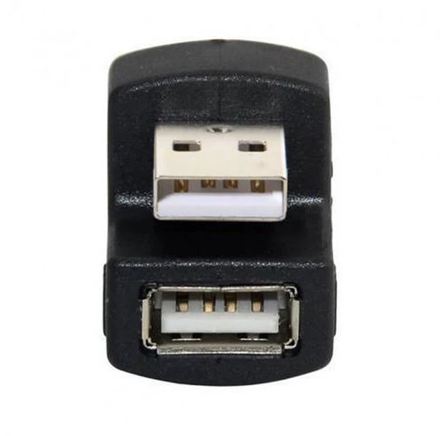Main image of 1 Set Up & Down Angled USB 2.0 Adapter A Male to Female Extension 180 Degree Black