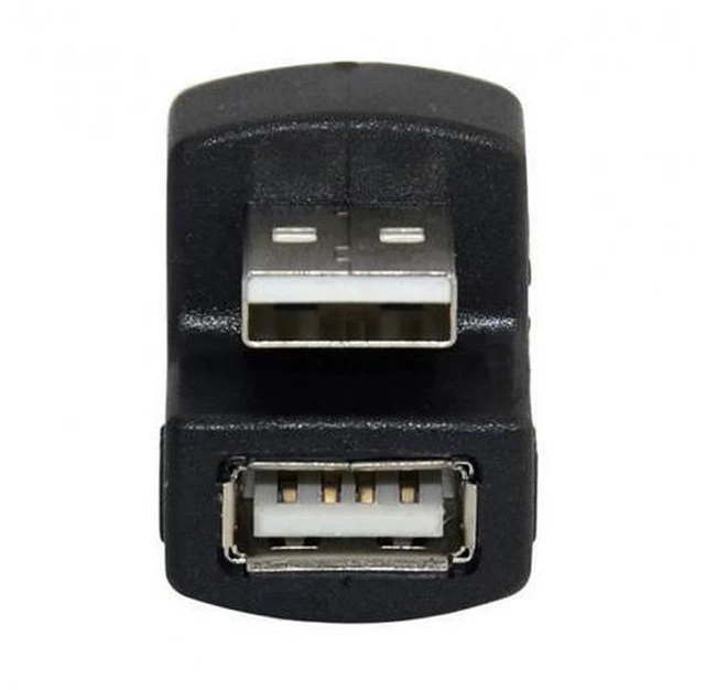 Alt view image 4 of 6 - 1 Set Up & Down Angled USB 2.0 Adapter A Male to Female Extension 180 Degree Black