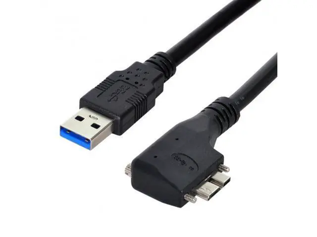 Alt view image 2 of 6 - 3.0M Dual Screws 90 Degree Right Angled Micro USB Mount to USB3.0 Data Cable for Industrial Camera U3-054-RI-3.0M