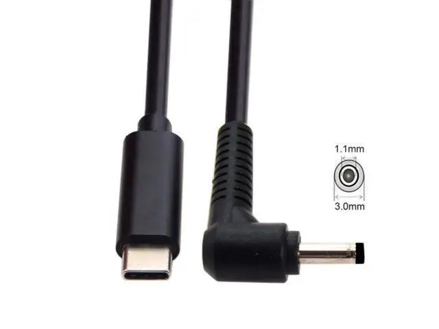 Alt view image 4 of 5 - Type C USB-C Input to 3.0*1.1mm Angled Cable UC-216-3011MM