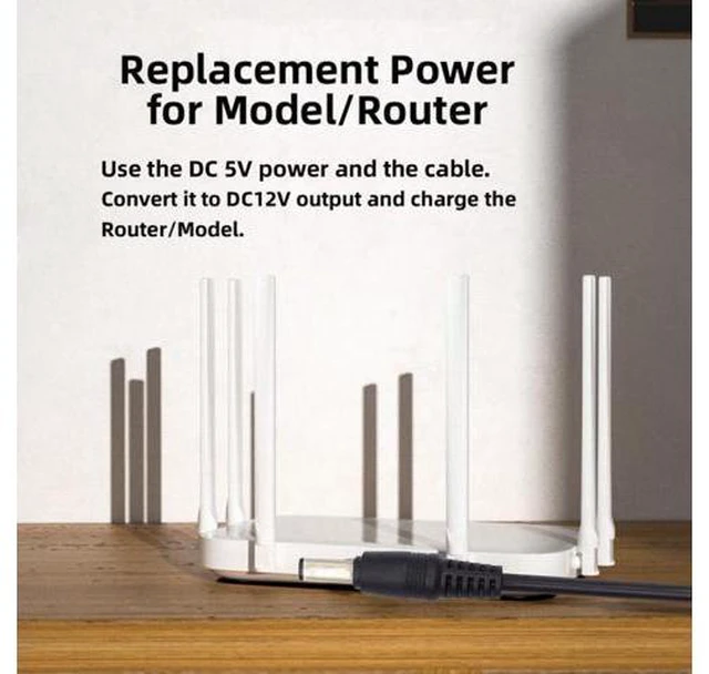 Alt view image 7 of 7 - USB 2.0 Type-A DC5V to DC12V 5.5x2.1mm 5.5x2.5mm Voltage Riser Boost Power Plug Barrel Connector Cable 100cm
