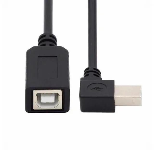 Main image of USB 2.0 B Type Male to Female Extension Cable Left Angled 90 Degree (20cm) for Printer Scanner Disk