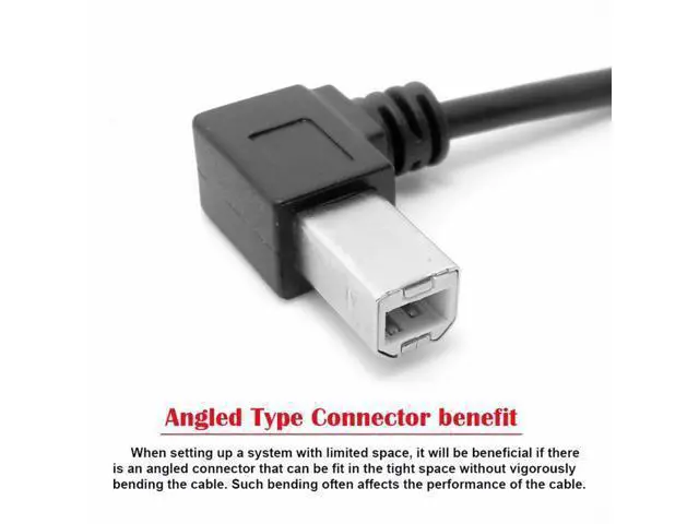 Alt view image 4 of 7 - USB 2.0 B Type Male to Female Extension Cable Left Angled 90 Degree (20cm) for Printer Scanner Disk