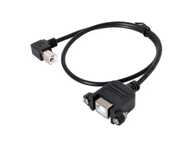 Alt view image 2 of 7 - 90 Degree Right Angled USB B Type Male to Female extension cable with screws for Panel Mount