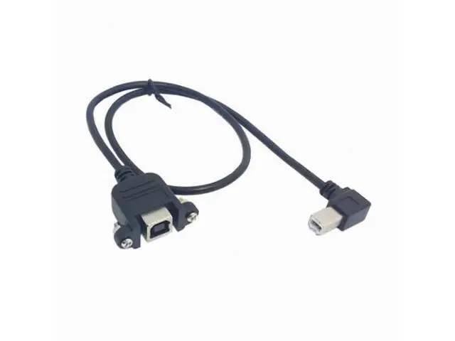 Alt view image 4 of 7 - 90 Degree Right Angled USB B Type Male to Female extension cable with screws for Panel Mount