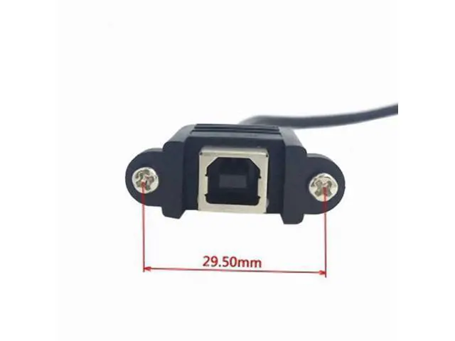Alt view image 5 of 7 - 90 Degree Right Angled USB B Type Male to Female extension cable with screws for Panel Mount