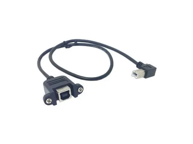 Alt view image 6 of 6 - 90 Degree Left Angled USB B Type Male to Female extension cable with screws for Panel Mount 50cm U2-132-LE