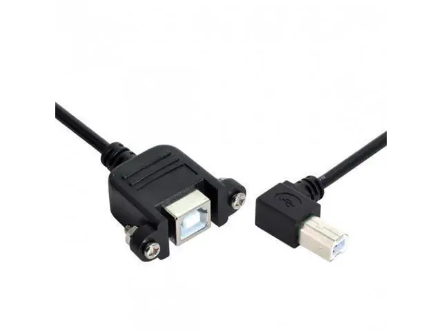 Main image of SM Right angled USB B Male to Female extension cable with screws for Panel Mount 1m