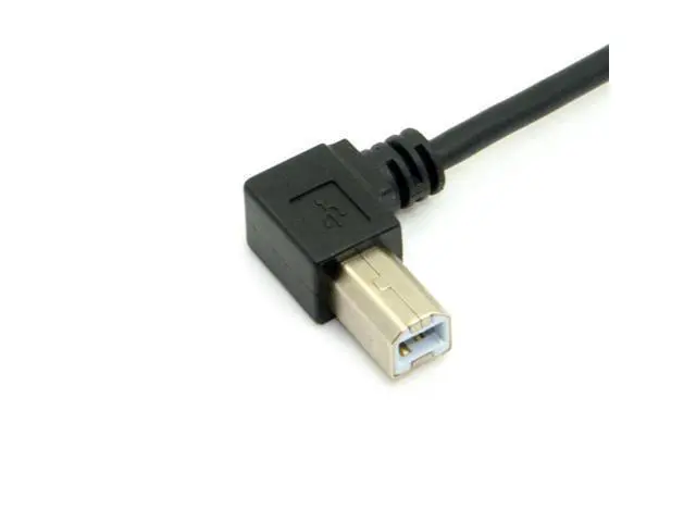 Alt view image 2 of 7 - SM Right angled USB B Male to Female extension cable with screws for Panel Mount 1m