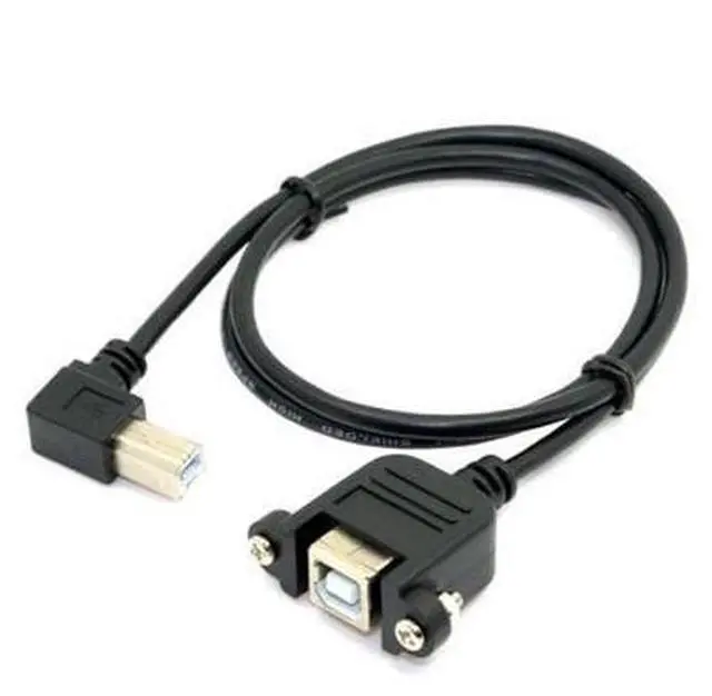 Alt view image 4 of 7 - SM Right angled USB B Male to Female extension cable with screws for Panel Mount 1m