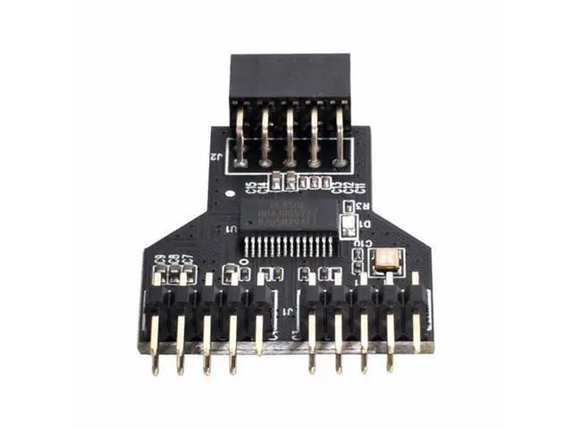 Alt view image 3 of 7 - Motherboard 9pin USB 2.0 Header 1 to 2 Female Extension HUB Connector Adapter Port Multilier