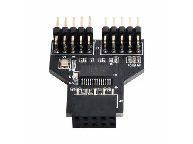 Alt view image 4 of 7 - Motherboard 9pin USB 2.0 Header 1 to 2 Female Extension HUB Connector Adapter Port Multilier
