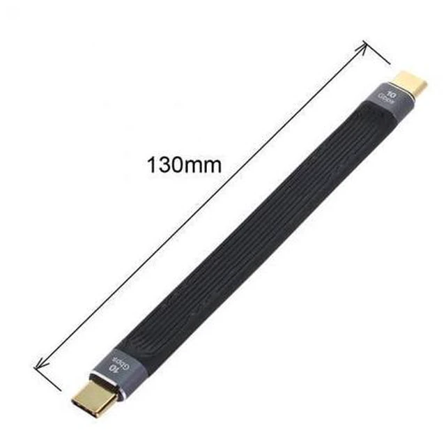 Alt view image 4 of 5 - Type-C USB-C Male to Male USB 3.1 10Gbps Flat Slim FPC Data Cable for Laptop & Phone 13cm