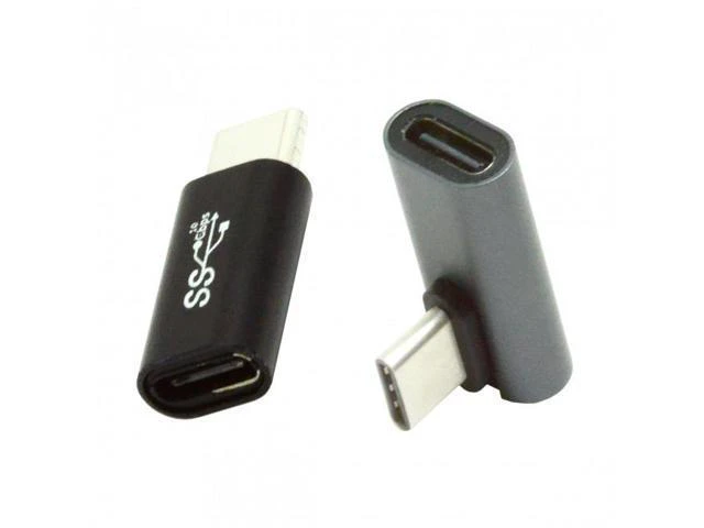 Alt view image 2 of 7 - SM 2pcs/lot Low Profile Angled & Straight USB 3.1 Type C Male to USB-C Female Power Data 10Gbps Adapter for NS Switch & Phone