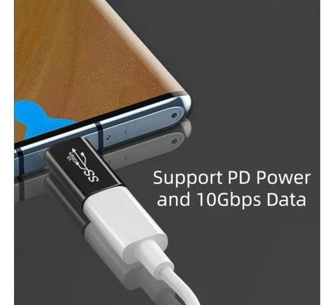 Alt view image 5 of 7 - SM 2pcs/lot Low Profile Angled & Straight USB 3.1 Type C Male to USB-C Female Power Data 10Gbps Adapter for NS Switch & Phone
