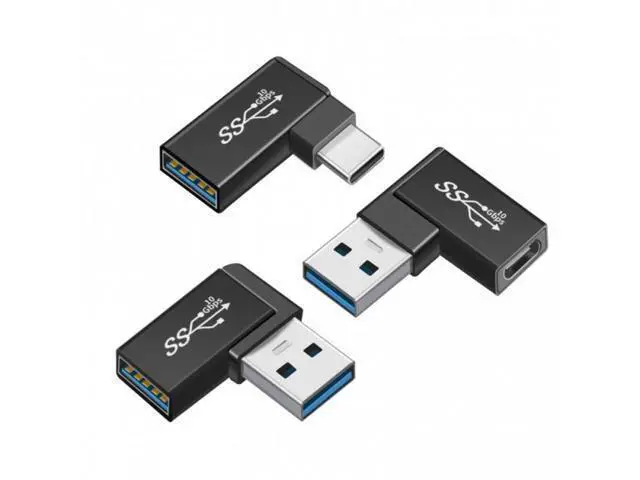 Alt view image 3 of 7 - SM 3pcs/lot Angled 90 Degree USB 3.1 Type C Male Female to USB3.0 Type A Female OTG Data 10Gbps Adapter
