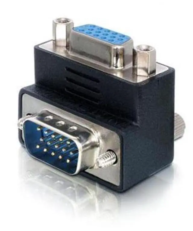 Alt view image 3 of 7 - SM 90 Degree Up Angled VGA SVGA Male To Female Extension Adapter for Monitor & Projector