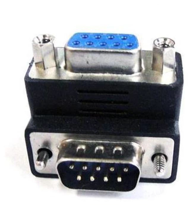 Alt view image 2 of 7 - SM Up Angled 270 degree RS232 D-Sub 9Pin Male screw type To Female Nut type extension Adapter