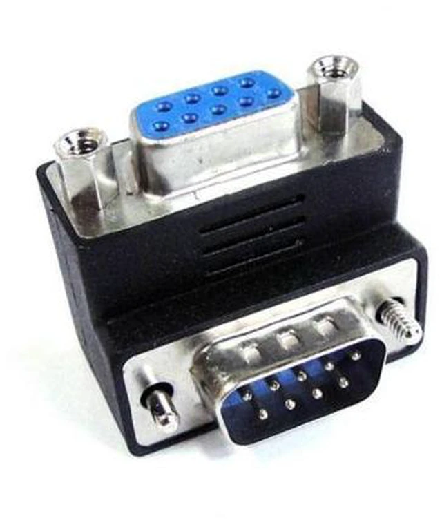 Alt view image 3 of 7 - SM Up Angled 270 degree RS232 D-Sub 9Pin Male screw type To Female Nut type extension Adapter