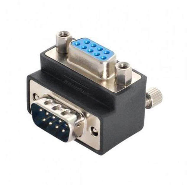 Alt view image 5 of 7 - SM Up Angled 270 degree RS232 D-Sub 9Pin Male screw type To Female Nut type extension Adapter