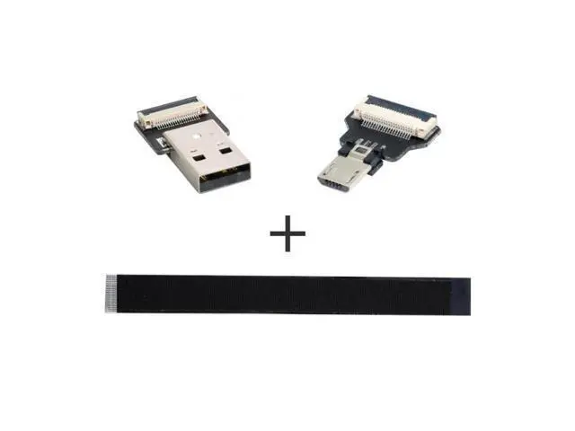 Alt view image 6 of 7 - 0.5M USB 2.0 Type-A Male to Micro USB 5Pin Male Data Flat Slim FPC Cable for FPV & Disk & Phone