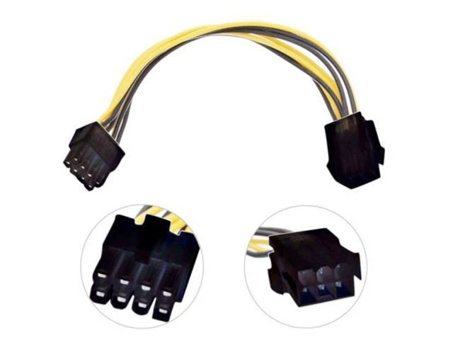 Alt view image 3 of 6 - PCI-E PCI Express 6 Pin Male to 8 Pin Female Video Card Extension Power Cable SA-140