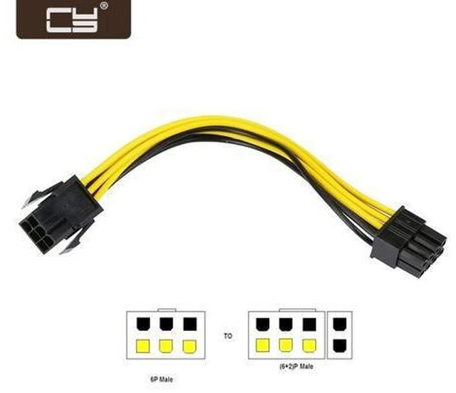 Main image of PCI-E PCI Express 6 Pin Male to 8 Pin Female Video Card Extension Power Cable SA-140