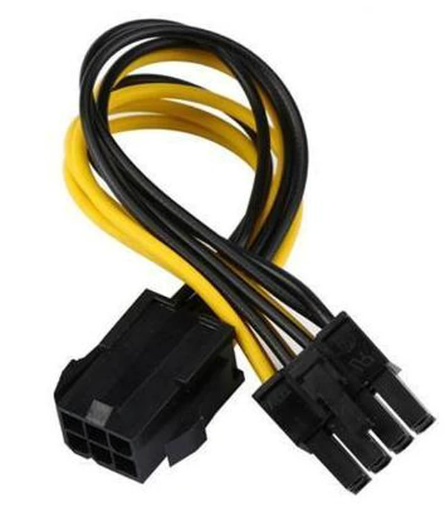 Alt view image 6 of 6 - PCI-E PCI Express 6 Pin Male to 8 Pin Female Video Card Extension Power Cable SA-140