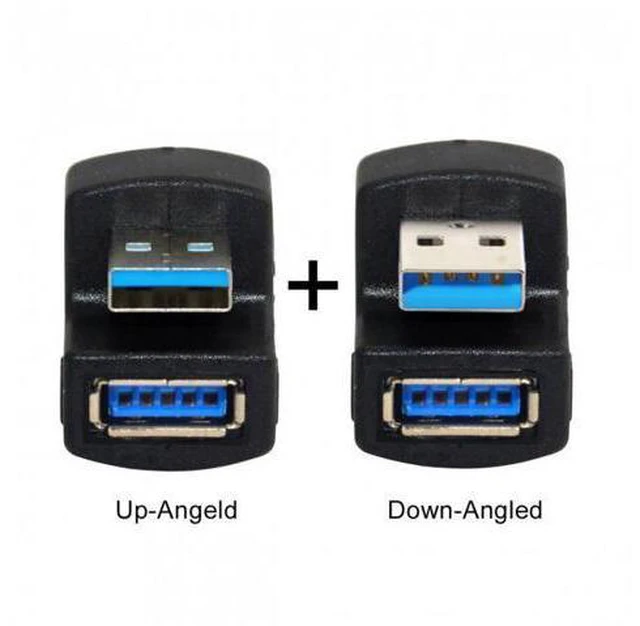 Alt view image 2 of 7 - SM 1 Set Up & Down Angled USB 3.0 Adapter A Male to Female Extension 180 Degree 5Gbps