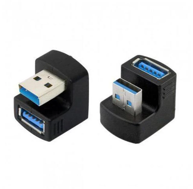 Alt view image 3 of 7 - SM 1 Set Up & Down Angled USB 3.0 Adapter A Male to Female Extension 180 Degree 5Gbps