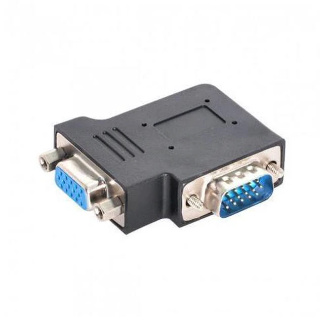 Alt view image 6 of 7 - SM Vertical Flat Left Angled 90 Degree VGA SVGA Male To Female extension Adapter