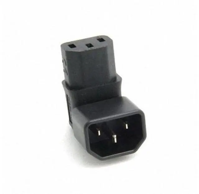Alt view image 3 of 7 - HKCY PW-031-DN IEC Male C14 to Down Right Angled 90 Degree IEC Female C13 Power Extension Adapter