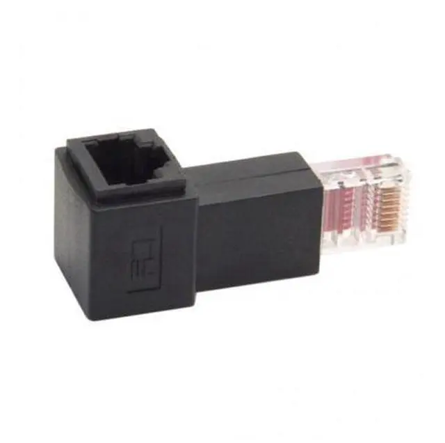 Alt view image 2 of 7 - SM Left Angled 90 Degree 8P8C FTP STP UTP Cat 5e Male to Female Lan Ethernet Network Extension Adapter
