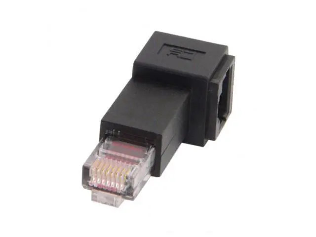 Alt view image 5 of 7 - SM Left Angled 90 Degree 8P8C FTP STP UTP Cat 5e Male to Female Lan Ethernet Network Extension Adapter