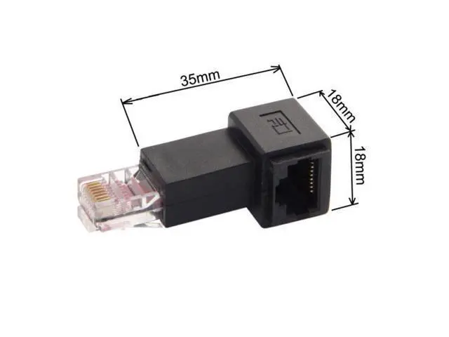 Alt view image 6 of 7 - SM Left Angled 90 Degree 8P8C FTP STP UTP Cat 5e Male to Female Lan Ethernet Network Extension Adapter