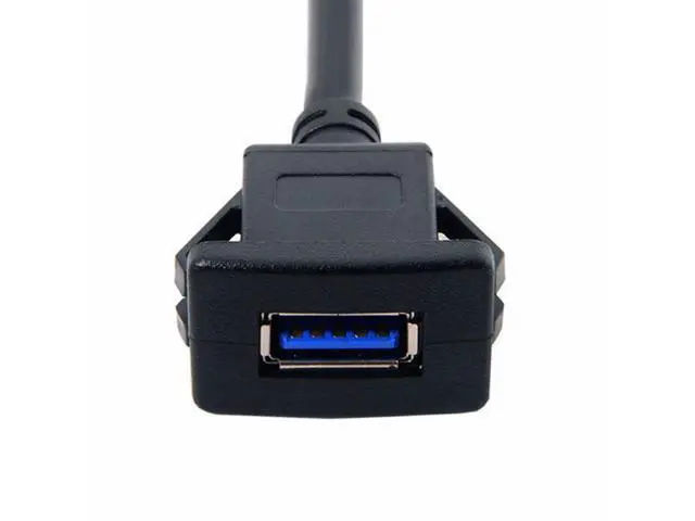 Alt view image 3 of 5 - 1m Waterproof Single USB 3.0 Extension Latch Mount Car AUX Cable for Dashboard Panel