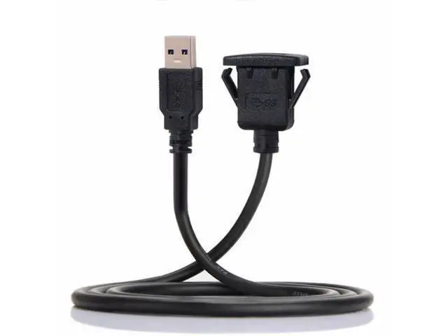 Alt view image 5 of 5 - 1m Waterproof Single USB 3.0 Extension Latch Mount Car AUX Cable for Dashboard Panel