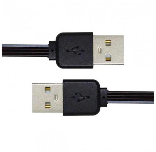 Main image of HKCY U2-028-BK-0.13M 13cm USB 2.0 Type-A Male to Type-A Male Male Data Flat Slim FPC Cable for FPVDiskPhone