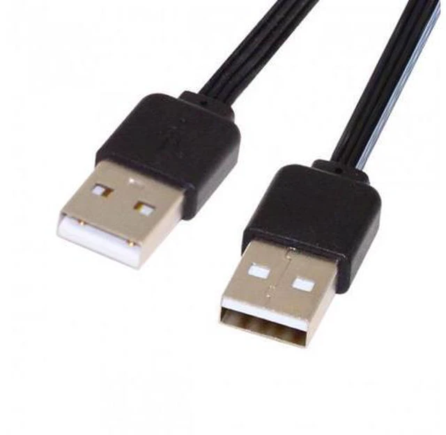 Alt view image 2 of 7 - HKCY U2-028-BK-0.13M 13cm USB 2.0 Type-A Male to Type-A Male Male Data Flat Slim FPC Cable for FPVDiskPhone