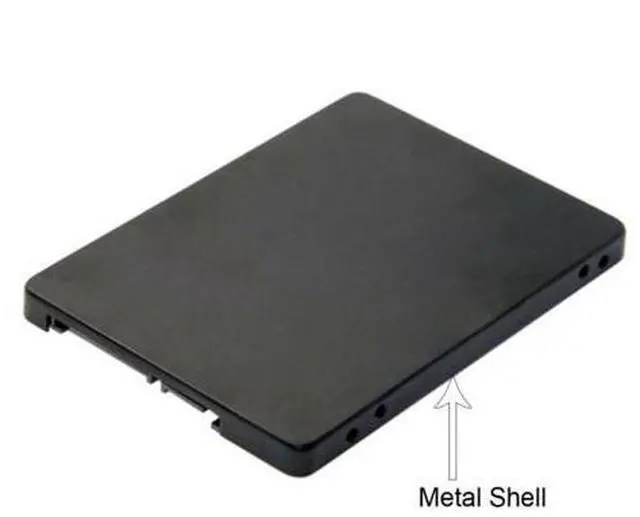 Alt view image 5 of 7 - SM B+M Key Socket 2 M.2 NGFF (SATA) SSD to 2.5 SATA Adapter Card Adapter with Black Metal Case