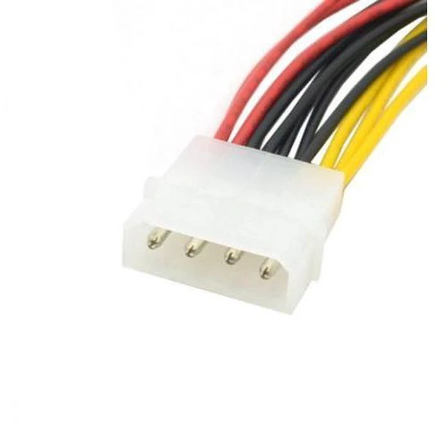 Alt view image 2 of 7 - HKCY SA-086 IDE 4 Pin Male to 3 IDE Female Y Type Splitter Power supply Extension Cable 10cm for Hard Disk
