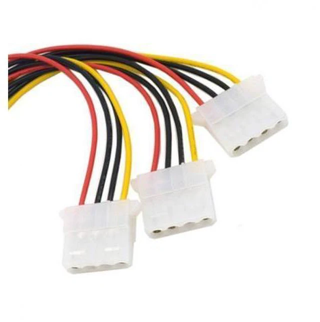 Alt view image 3 of 7 - HKCY SA-086 IDE 4 Pin Male to 3 IDE Female Y Type Splitter Power supply Extension Cable 10cm for Hard Disk