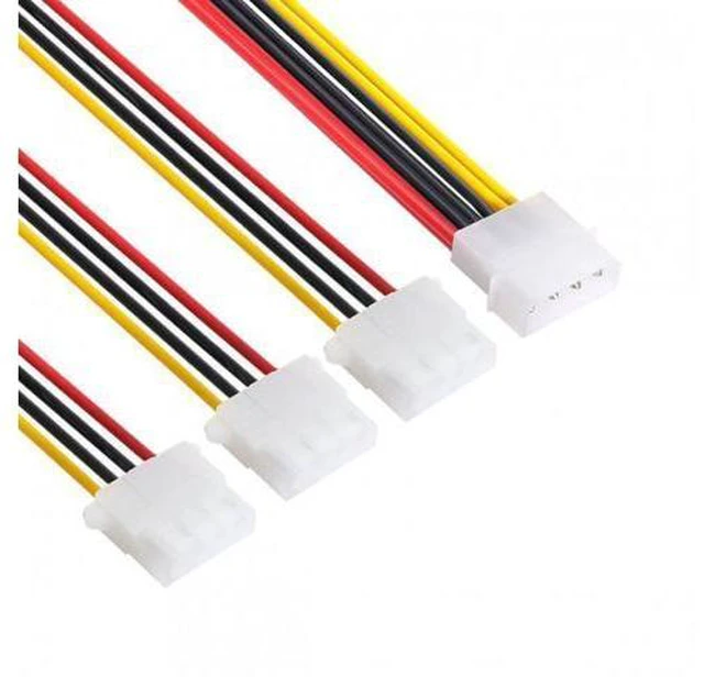 Alt view image 5 of 7 - HKCY SA-086 IDE 4 Pin Male to 3 IDE Female Y Type Splitter Power supply Extension Cable 10cm for Hard Disk