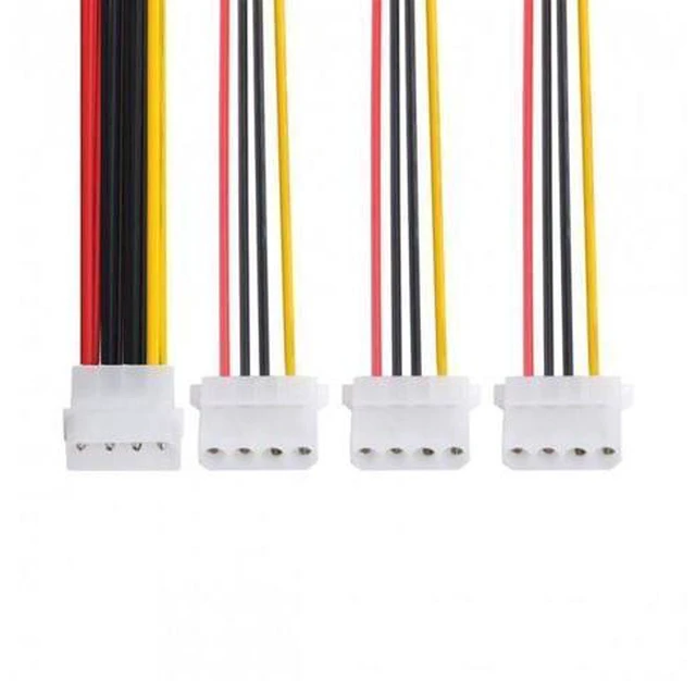Alt view image 6 of 7 - HKCY SA-086 IDE 4 Pin Male to 3 IDE Female Y Type Splitter Power supply Extension Cable 10cm for Hard Disk