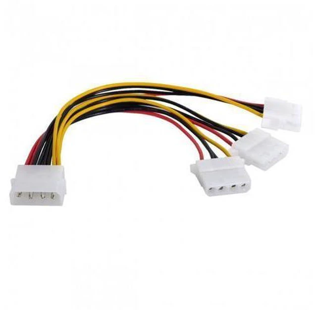 Alt view image 7 of 7 - HKCY SA-086 IDE 4 Pin Male to 3 IDE Female Y Type Splitter Power supply Extension Cable 10cm for Hard Disk