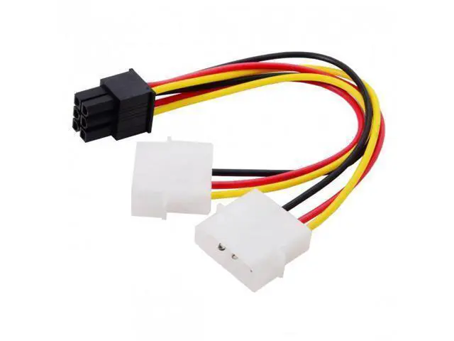 Alt view image 6 of 7 - HKCY SA-027 Dual 4Pin to 6 Pin EPS 12V Graphics Card Power Supply Adapter Converter Cable
